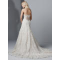 Overlace Wedding Dresses Applique Vintage Bridal Gowns with Buttons Back Bridal Dresses